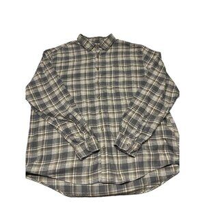 Southern Shirt Cotton Club Gray Flannel Plaid Shirt Long Sleeve Size Men 2XL